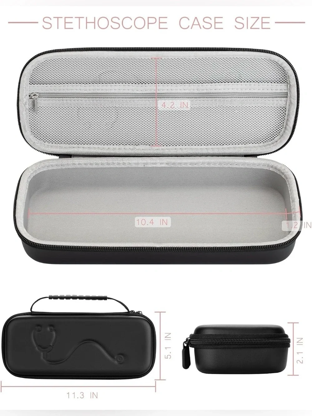 Black Hard Shell Medical Accessory Case with Handle